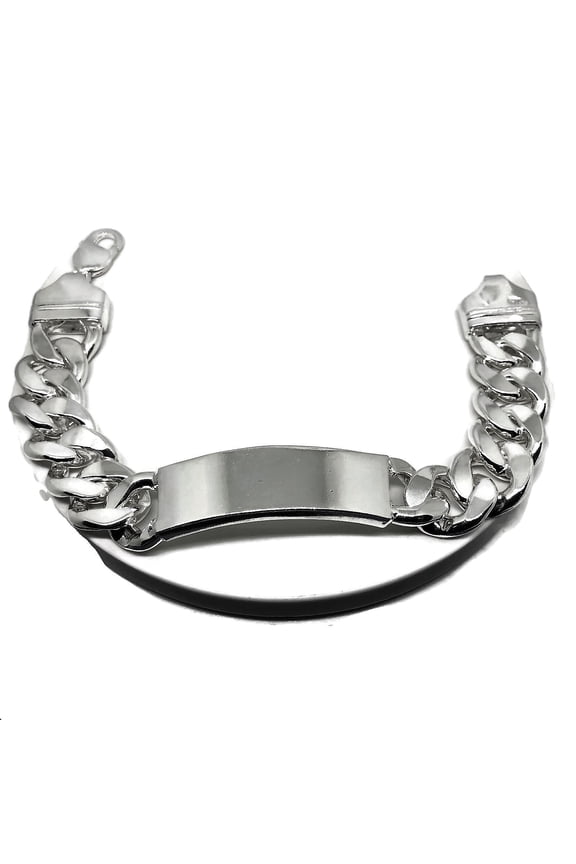 925 Sterling Silver 12 mm Curb Link Bracelet