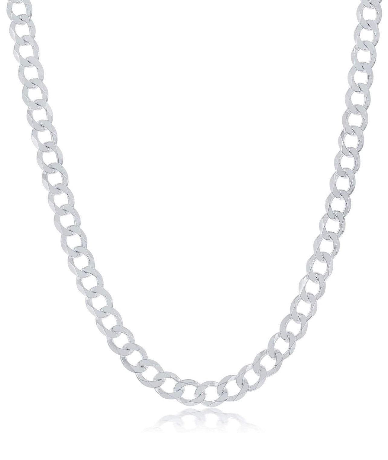 925 Solid Sterling Silver 5mm Curb Cuban Link Chain Necklace Necklace