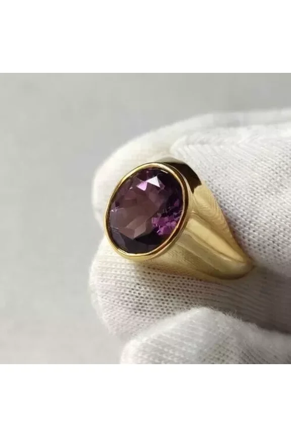 925 Solid Sterling Silver Certified Natural Alexandire Ring Gift Free Ship