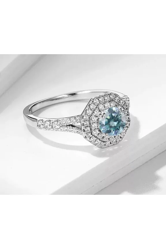 925 Solid Sterling Silver Natural Aquamarine Anniversary Ring Gift Free Ship