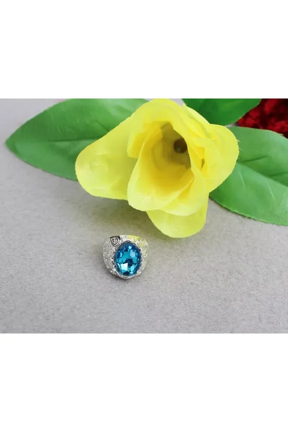 925 Solid Sterling Silver Natural Aquamarine Anniversary Ring Gift Free Ship