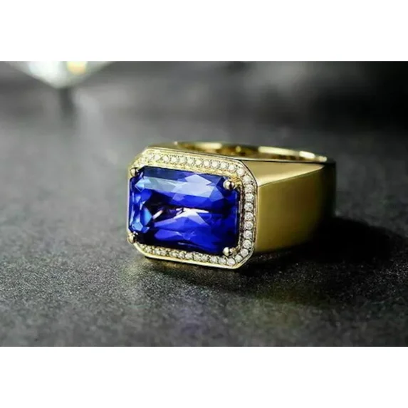 925 Solid Sterling Silver Natural Blue Sapphire Anniversary Ring Gift Free Ship