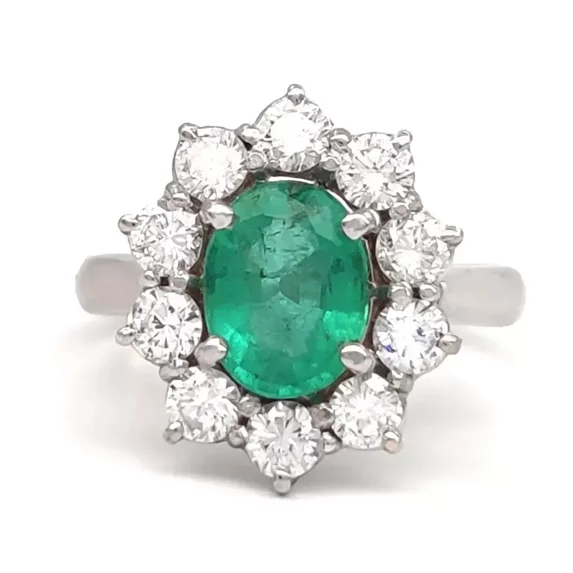 925 Solid Sterling Silver Natural Green Emerald Ring Engagemant Ring Gift