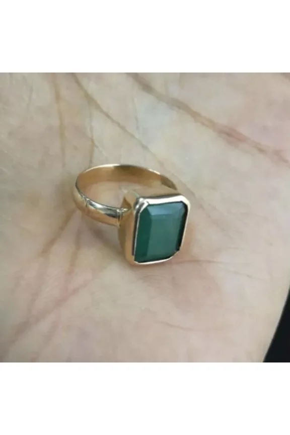 925 Solid Sterling Silver Natural Green Emerald Ring Gift Free Ship