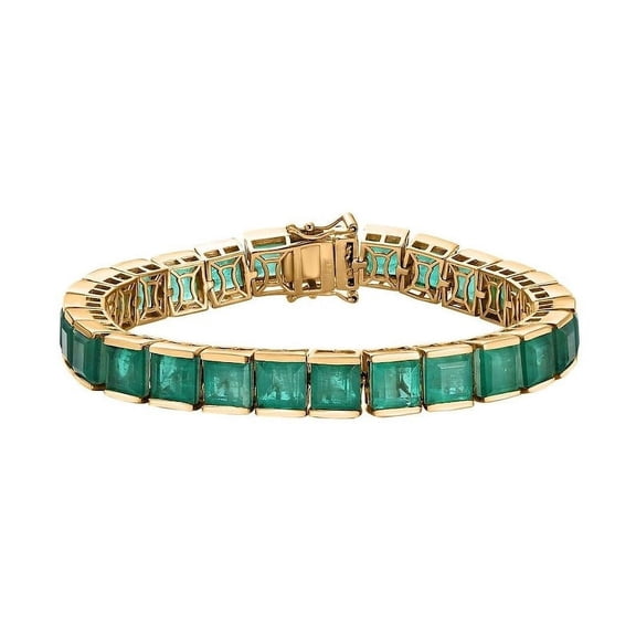 925 Square Emerald Tennis Bracelet, Silver Emerald Bracelet,May Birthstone Bracelet,18K Gold Plated Emerald Tennis Bracelet,Bracelet For Women Gift For Her