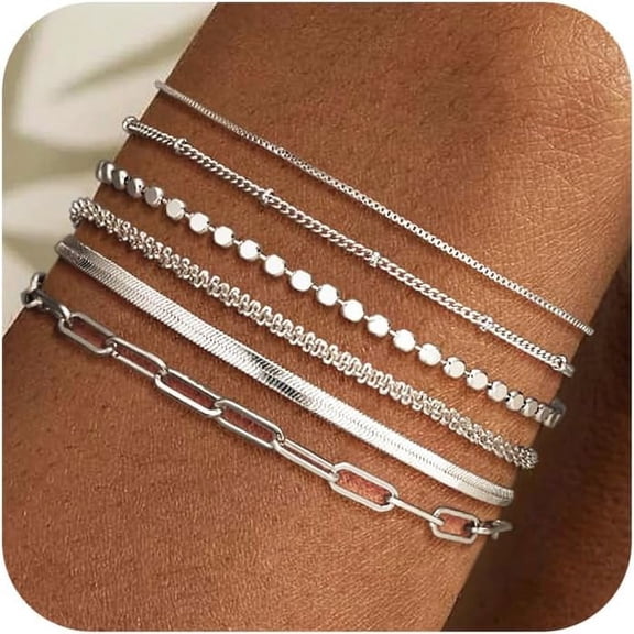 925 Sterling Bracelets for Women Trendy Herring Bone Figaro Rope Chain Bracelet  Gifts for Women