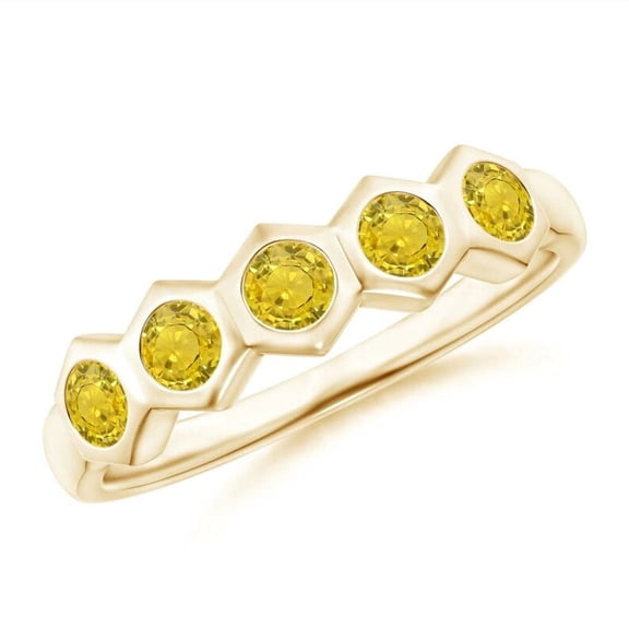 925 Sterling Gold Plated Silver Certified 9.00 Carat Yellow Sapphire Ring