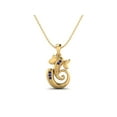 thumbnail image 1 of 925 Sterling Gold Vermeil Round Lapis Hindu Religious Ganesh Unisex Necklace, 1 of 4