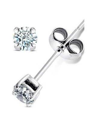 Screw Back Earrings Stud for Women Mens Hypoallergenic Stainless Steel  Barbell Screw-in Back Earring Studs 6MM Cubic Zirconia Inlaid Nickel Free  Ear