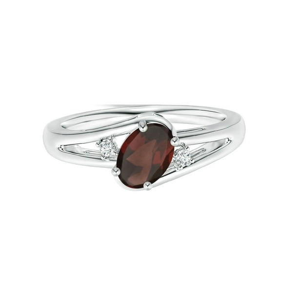 925 Sterling Silver 0.50 Ctw Oval Garnet Gemstone Women Stacking Wedding Ring