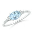 thumbnail image 1 of 925 Sterling Silver 0.75 Ctw Oval Aquamarine Gemstone Women Love Cluster Ring GIFT FOR HER, 1 of 4