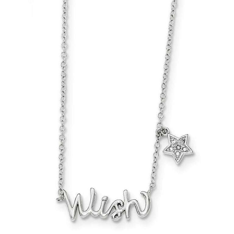 Wishing on a Star Sterling Silver Drop Necklace