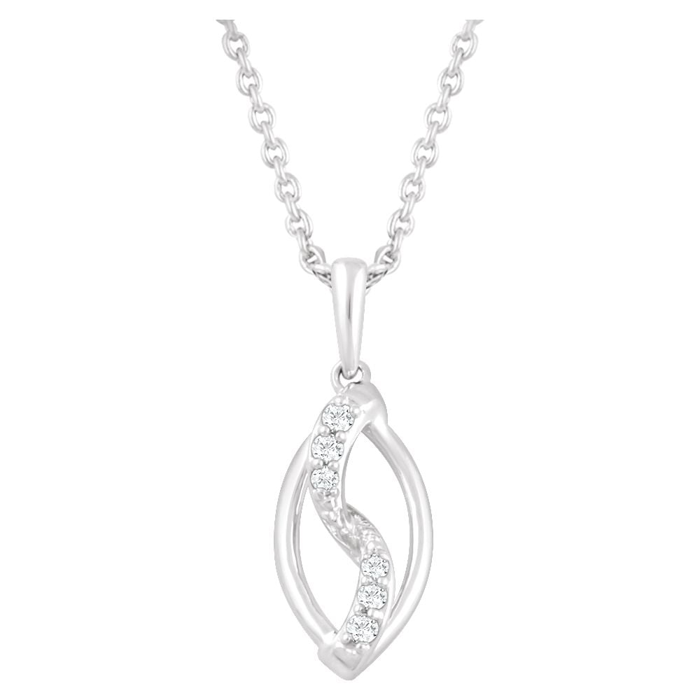 925 Sterling Silver .08 Dwt Diamond Necklace Jewelry Gifts for Women
