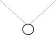 thumbnail image 1 of .925 Sterling Silver 1.0 Cttw Black Diamond Open Hoop Circle 18" Pendant Necklace (Black Color, I2-I3 Clarity), 1 of 6