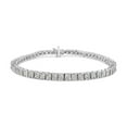 thumbnail image 1 of .925 Sterling Silver 1.0 Cttw Diamond Square Frame Miracle-Set Tennis Bracelet (I-J Color, I3 Clarity) - 7", 1 of 8