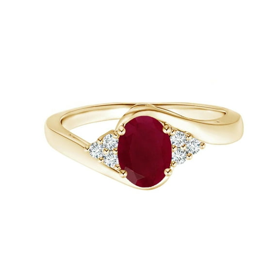 925 Sterling Silver 1.10 Ctw Ruby Gemstone Bypass Shank Women Promise Ring