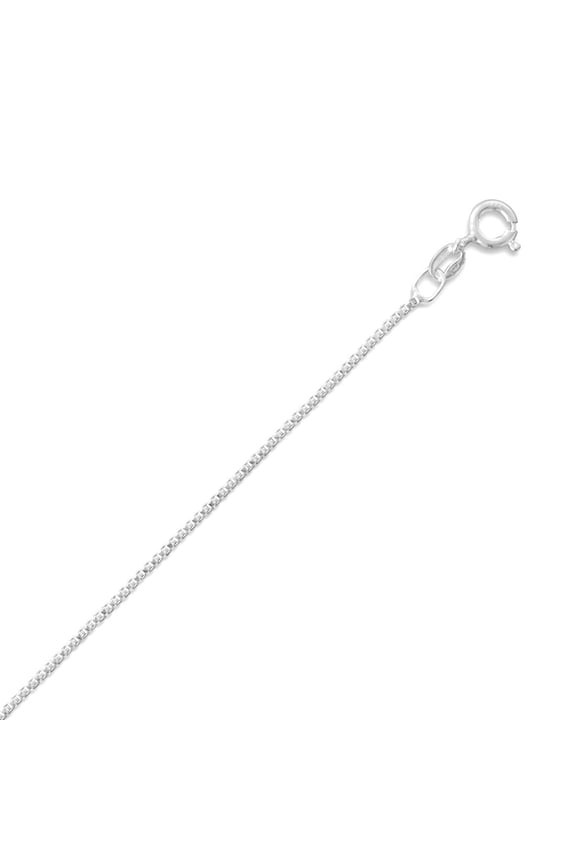 925 Sterling Silver 1.1mm Box Chain Necklace Spring-Ring Closure 22 Inch Chain Necklace for Women and Men