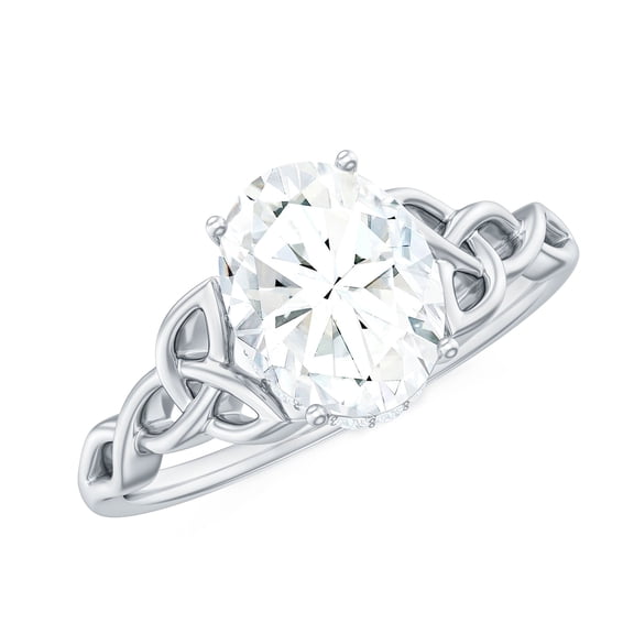 925 Sterling Silver 1.2 Ctw Oval 7.00x5.00mm Moissanite Solitaire Engagement Wedding Ring for Women