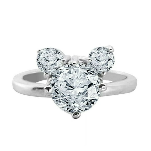 JewelryStation 1.20 Ct. T.W. Round Brilliant Simulated Diamond Engagement Ring, 925 Sterling Silver, 14K White Gold Plated Mother's Day Gifts