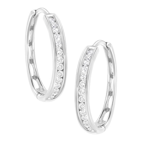 .925 Sterling Silver 1/2ct TDW Lab-Grown Diamond Hoop Earring (F-G ,VS2-SI1)
