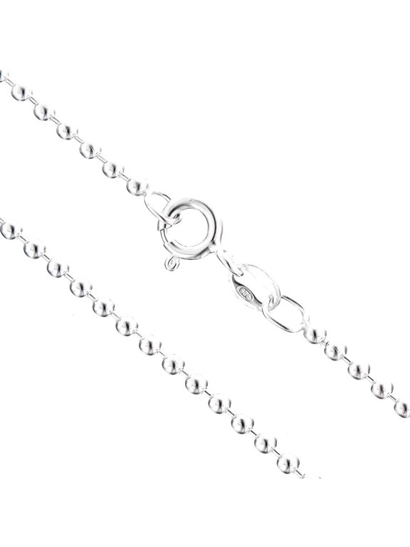 925 Sterling Silver 1.2mm Ball Italian Chain Necklace