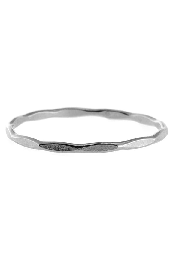 925 Sterling Silver 1.2mm Stacked Midi Thin Rings for Women Ring Band Stacking Ring(6 US, 925 Sterling Silver/ Faceted Hammered)