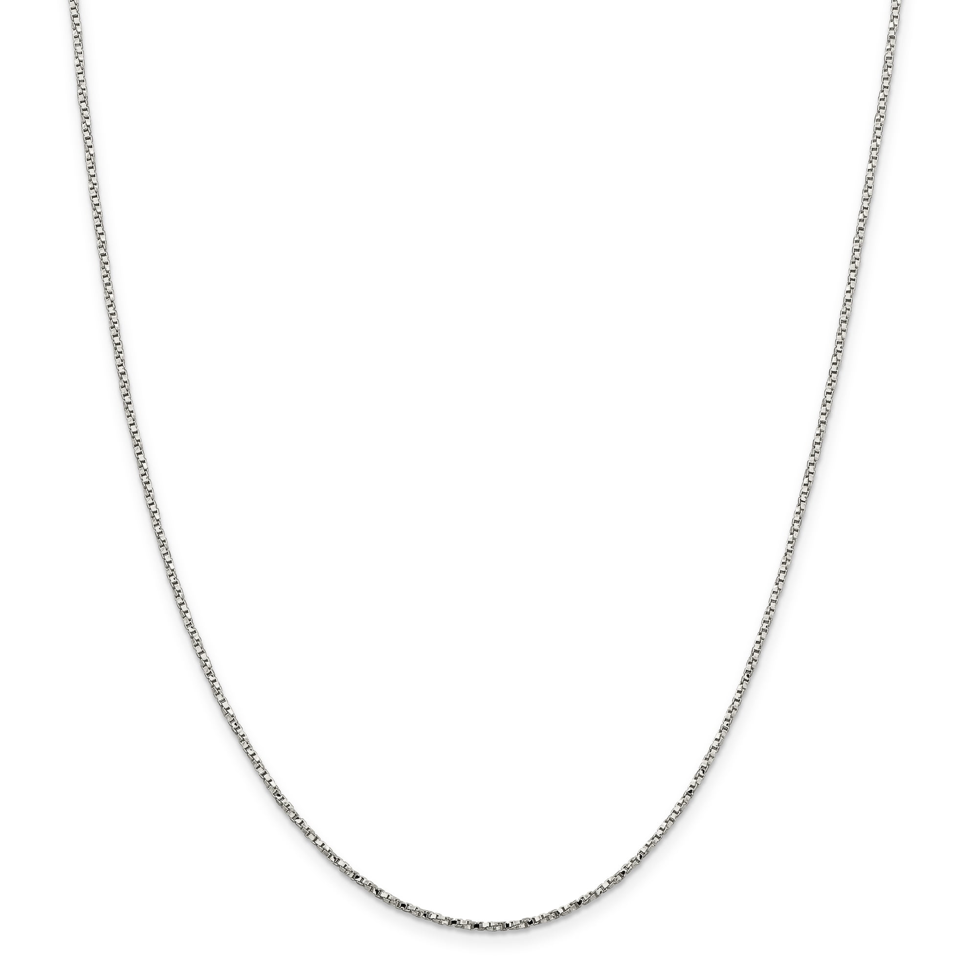 925 Sterling Silver 1.35mm Twisted Box Chain 24 Inch