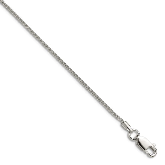 925 Sterling Silver 1.3mm 8 Sided Sparkle-Cut Double Spiga Chain Necklace 24 Inch Chain Necklace for Women and Men