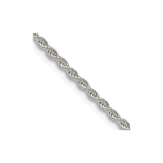 925 Sterling Silver 1.3mm Solid Rope Chain Necklace 16 Inch Chain Necklace for Women and Men