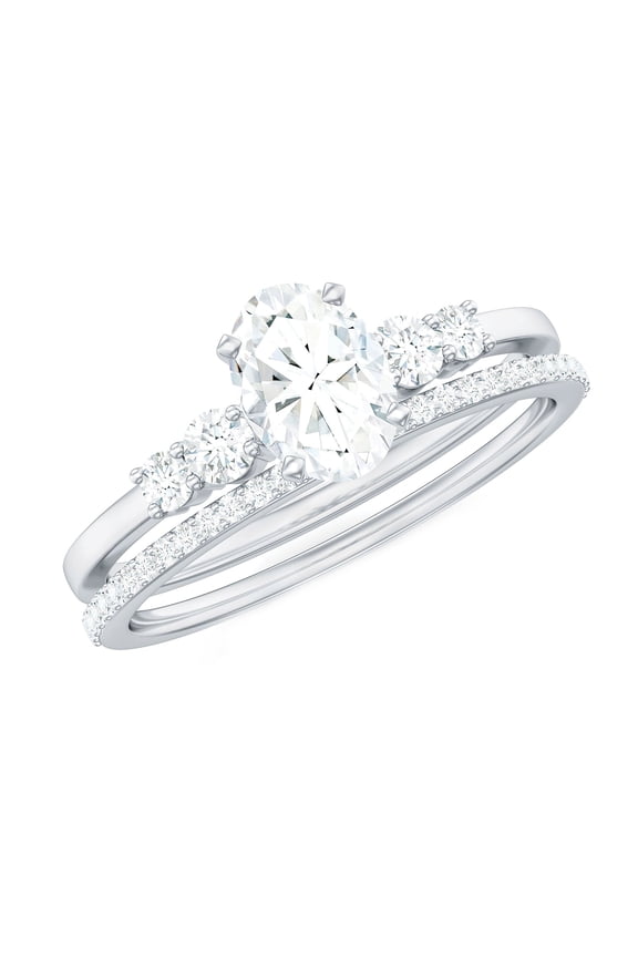 925 Sterling Silver 1.4 Carat Oval Moissanite Solitaire With Accents Women Wedding Engagement Promise Ring_10