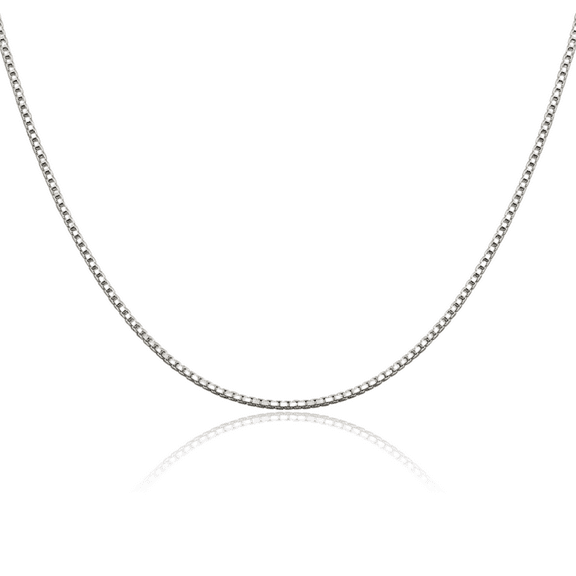 925 Sterling Silver 1.4mm Box Link Chain Necklace