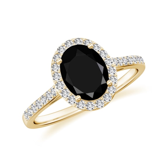 925 Sterling Silver 1.50 CT Black Onyx Halo Ring, Moissanite Engagement Ring in Yellow Gold Plated| Oval July Birthstone Wedding Ring, Birthday, Anniversary, Wedding Jewelry, Ring Size 10