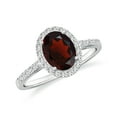 thumbnail image 1 of 925 Sterling Silver 1.50 CT Garnet Halo Ring, Moissanite Engagement Ring in White Gold Plated| Oval January Birthstone Wedding Ring, Birthday, Anniversary, Wedding Jewelry, Ring Size 10, 1 of 4
