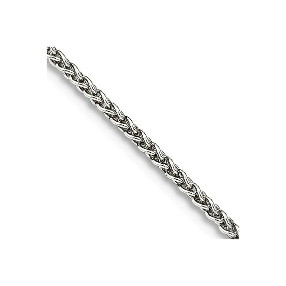 925 Sterling Silver 1.50mm Round Spiga Chain Necklace 26 Inch Chain Necklace for Women and Men