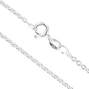 FIFI ROSE 925 Sterling Silver 1.55mm Anchor Italian Chain Necklace