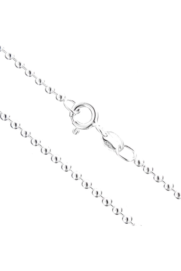 925 Sterling Silver 1.5mm Ball Italian Chain Necklace