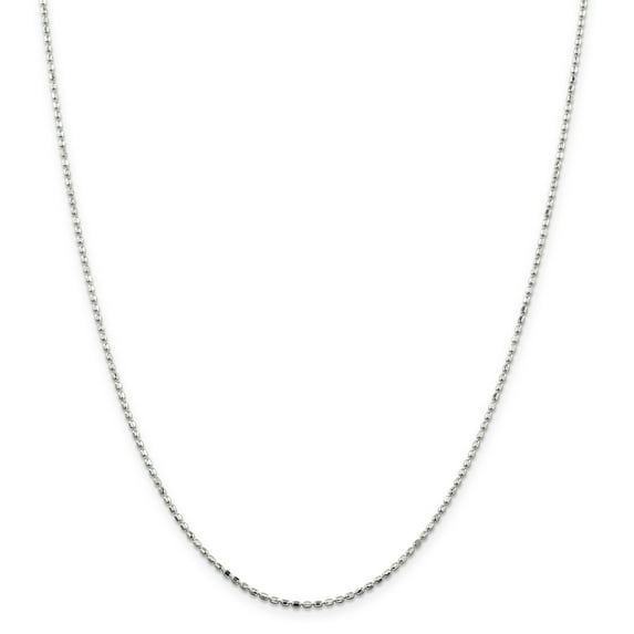 925 Sterling Silver 1.5mm Beaded Pendant Chain 18 Inch