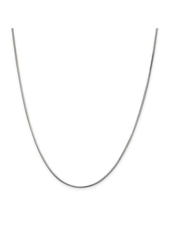 925 Sterling Silver 1.5mm Diamond-cut Flat Snake Chain 24 Inch
