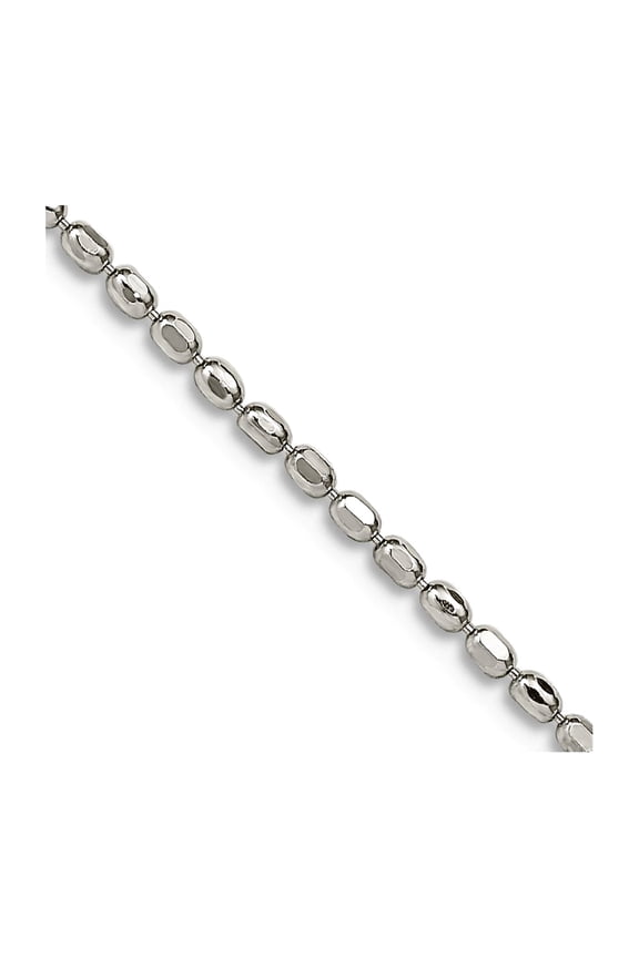 925 Sterling Silver 1.5mm Fancy Beaded Chain Necklace 30 Inch Chain Necklace for Women and Men