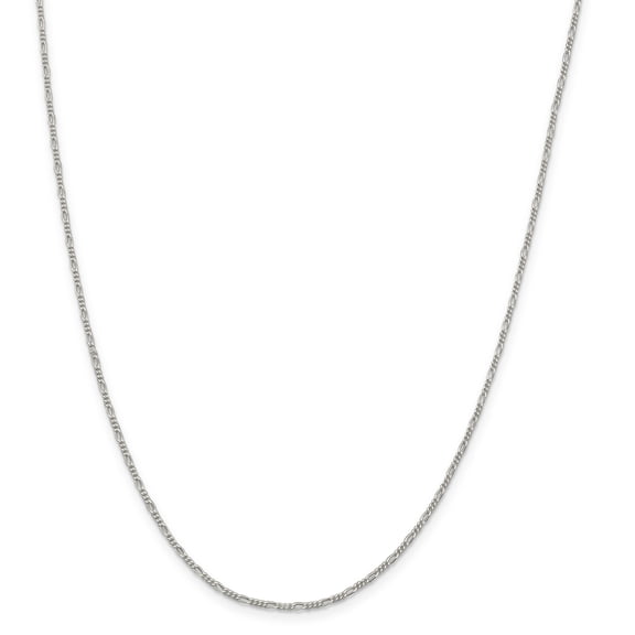 925 Sterling Silver 1.5mm Figaro Chain 24 Inch