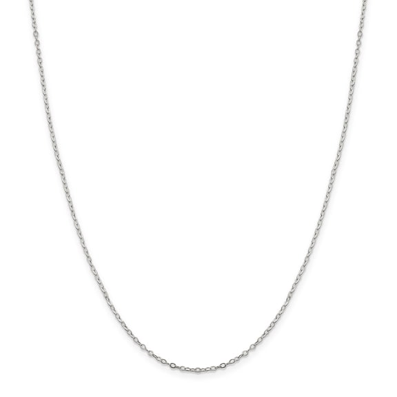 925 Sterling Silver 1.5mm Flat Open Oval Cable Chain 24 Inch