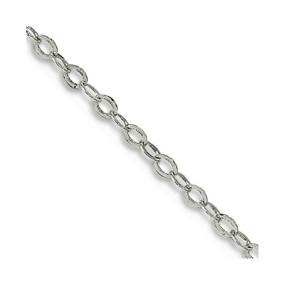 925 Sterling Silver 1.5mm Flat Open Oval Cable Chain Necklace 24 Inch Chain Necklace for Women and Men