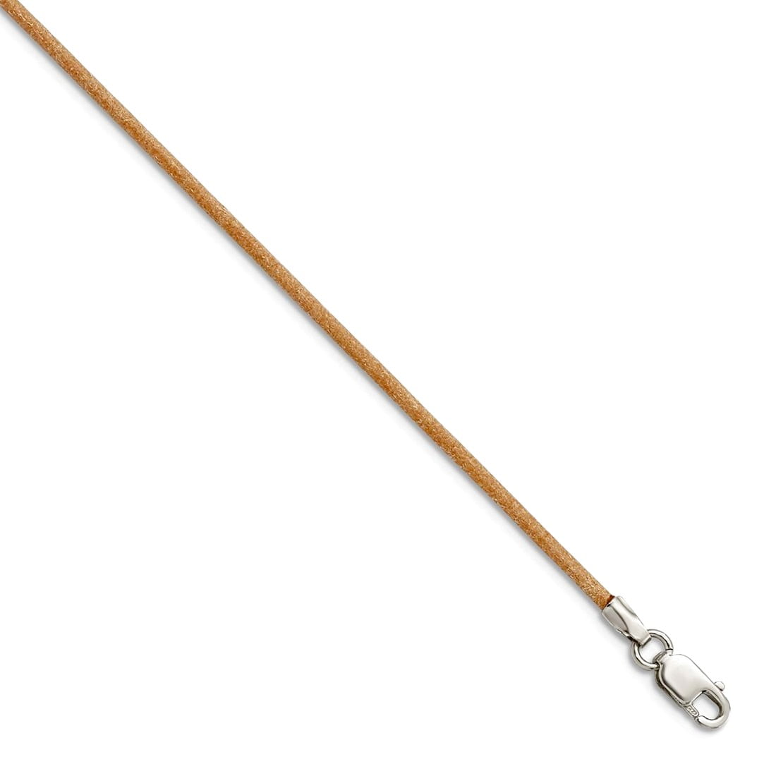 925 Sterling Silver 1.5mm Natural Leather Cord Necklace 18 Inch Lobster Claw Pendant Necklace for Women