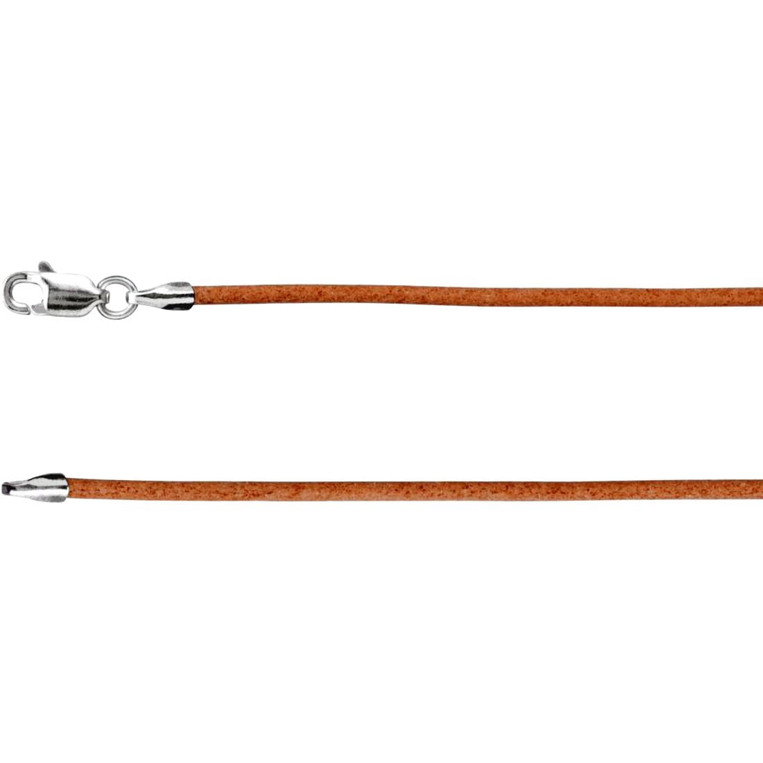 925 Sterling Silver 1.5mm Necklace 20 Inch Natural Leather Cord With Lobster Clasp Pendant Necklace for Women