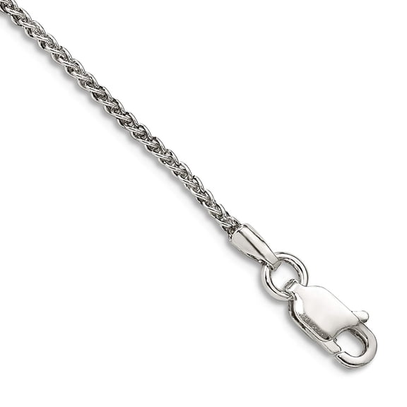 925 Sterling Silver 1.5mm Round Spiga Chain Bracelet 7 Inch Link Bracelet for Women and Men