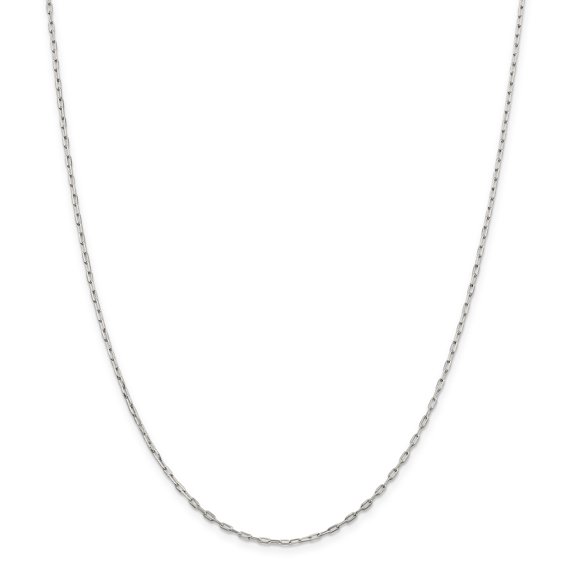 925 Sterling Silver 1.75mm Elongated Open Link Chain 24 Inch
