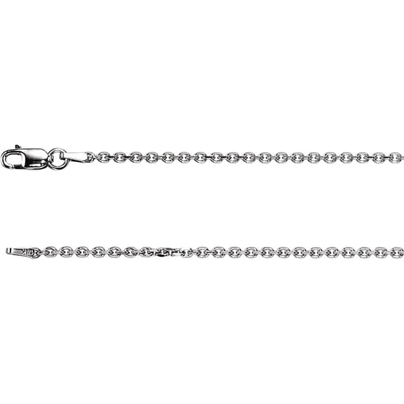 925 Sterling Silver 1.75mm Necklace 18 Inch Sparkle-Cut Cable Chain With Lobster Clasp Chain Necklace for Women and Men