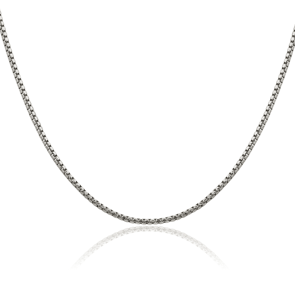 925 Sterling Silver 1.75mm Round Box Link Chain Necklace 16 inch