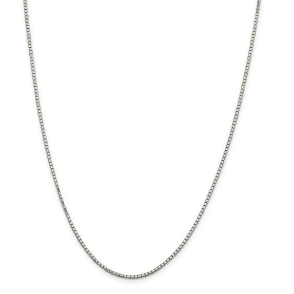 925 Sterling Silver 1.7mm 8 Side Diamond Cut Box Chain w/ Spring Ring Clasp - 18"
