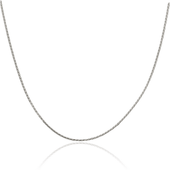 925 Sterling Silver 1.7mm Round Spiga Wheat Link Chain Necklace
